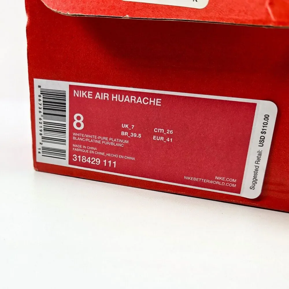 Nike Air Huarache Triple White Men’s Size 8 318429-111 Used OG Box